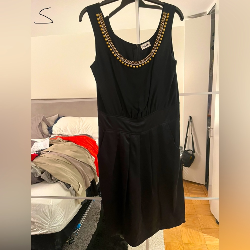 Black dress with beaded collar
